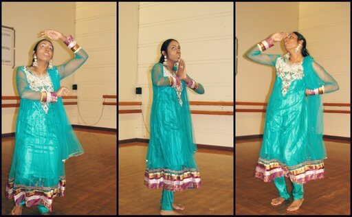Meera Tharmalingam dancing in a program. Dance is her one of her most favourite hobbies.